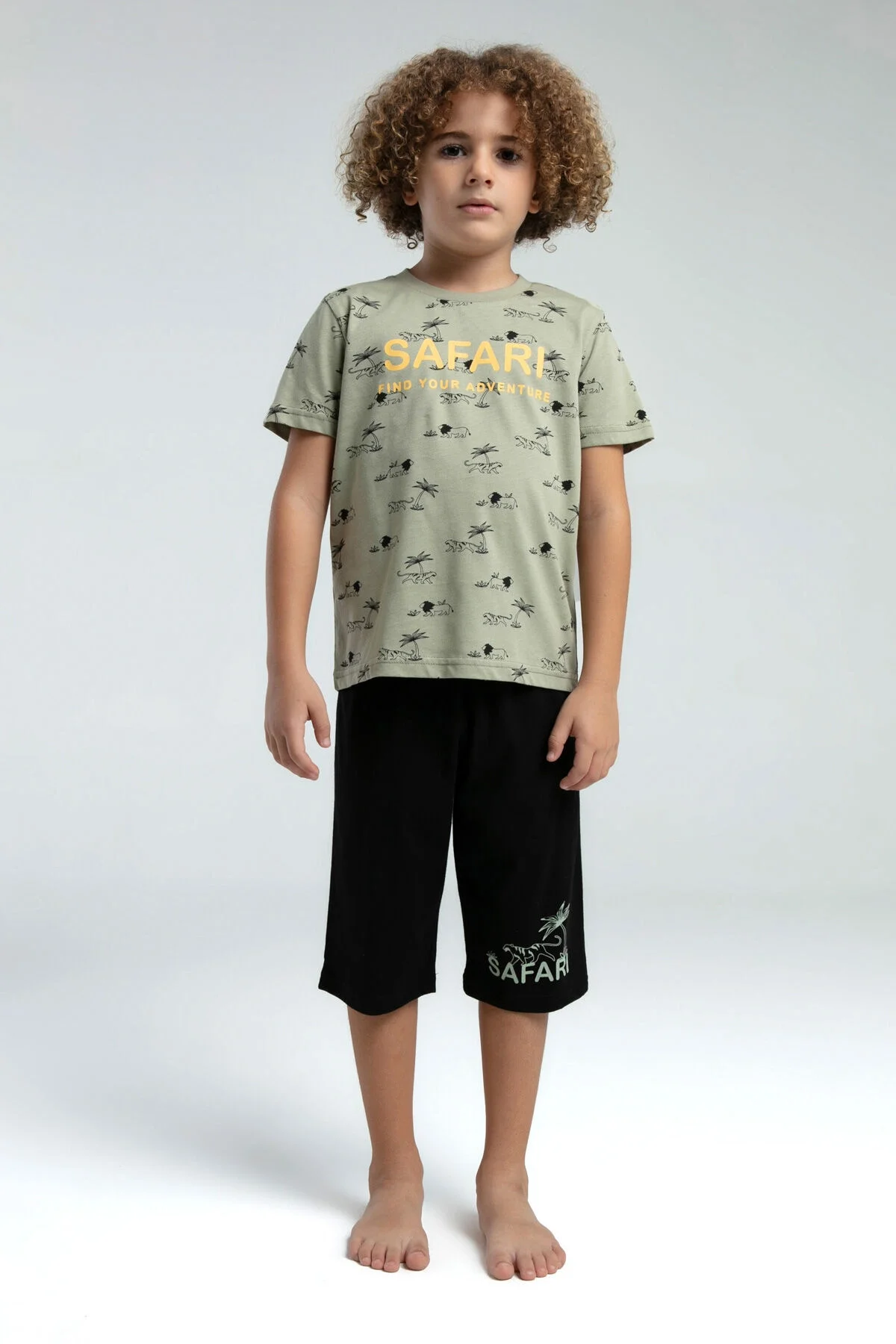 Arnetta Rolypoly Erkek Çocuk Yeşil Kapri Takım Kapri Takım Toptan