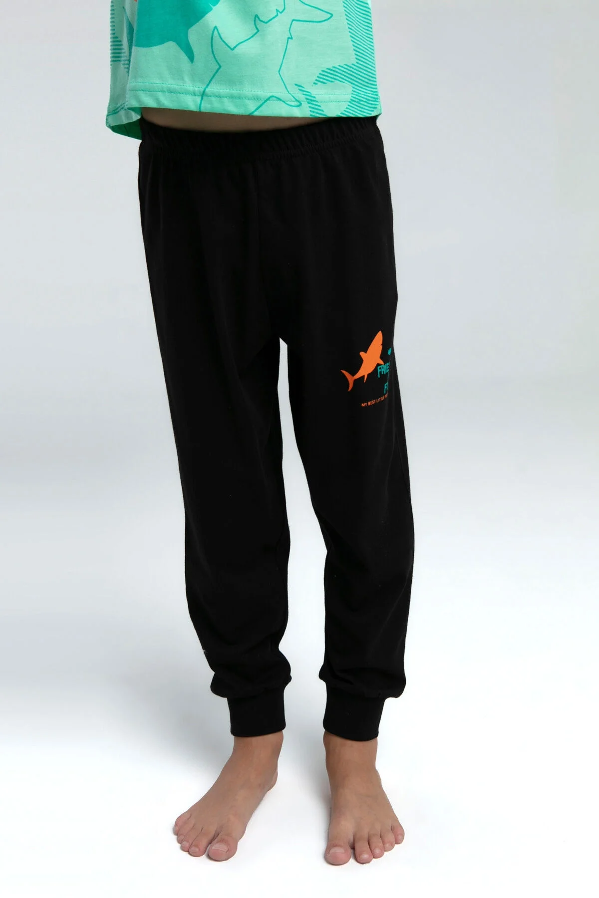 Yeşil balıkçılar desenli erkek çocuk pijama takımı, Arnetta markası, çocuk iç giyim, pijama seti, çocuk pijaması