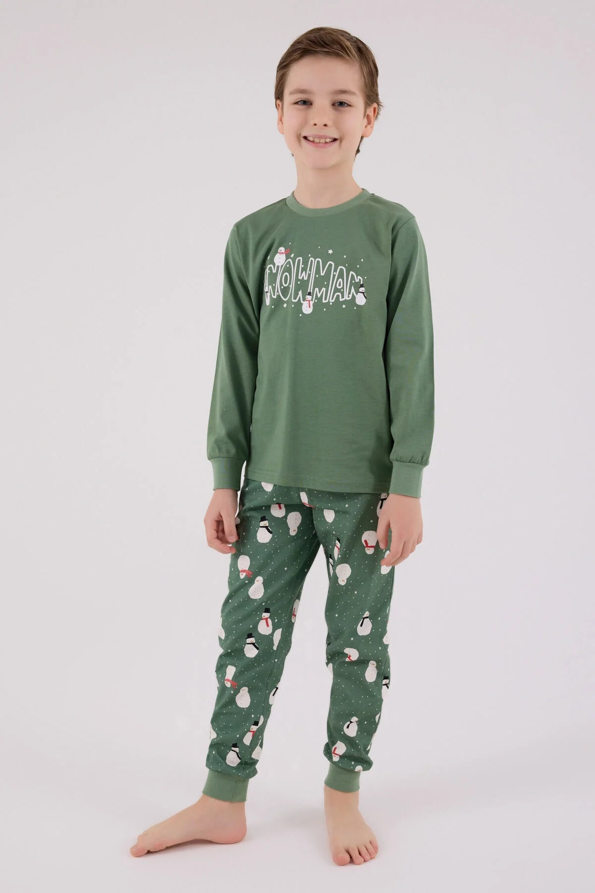 Arnetta Rolypoly Erkek Çocuk Yeşil Pijama Takımı Pijama Takımı Toptan