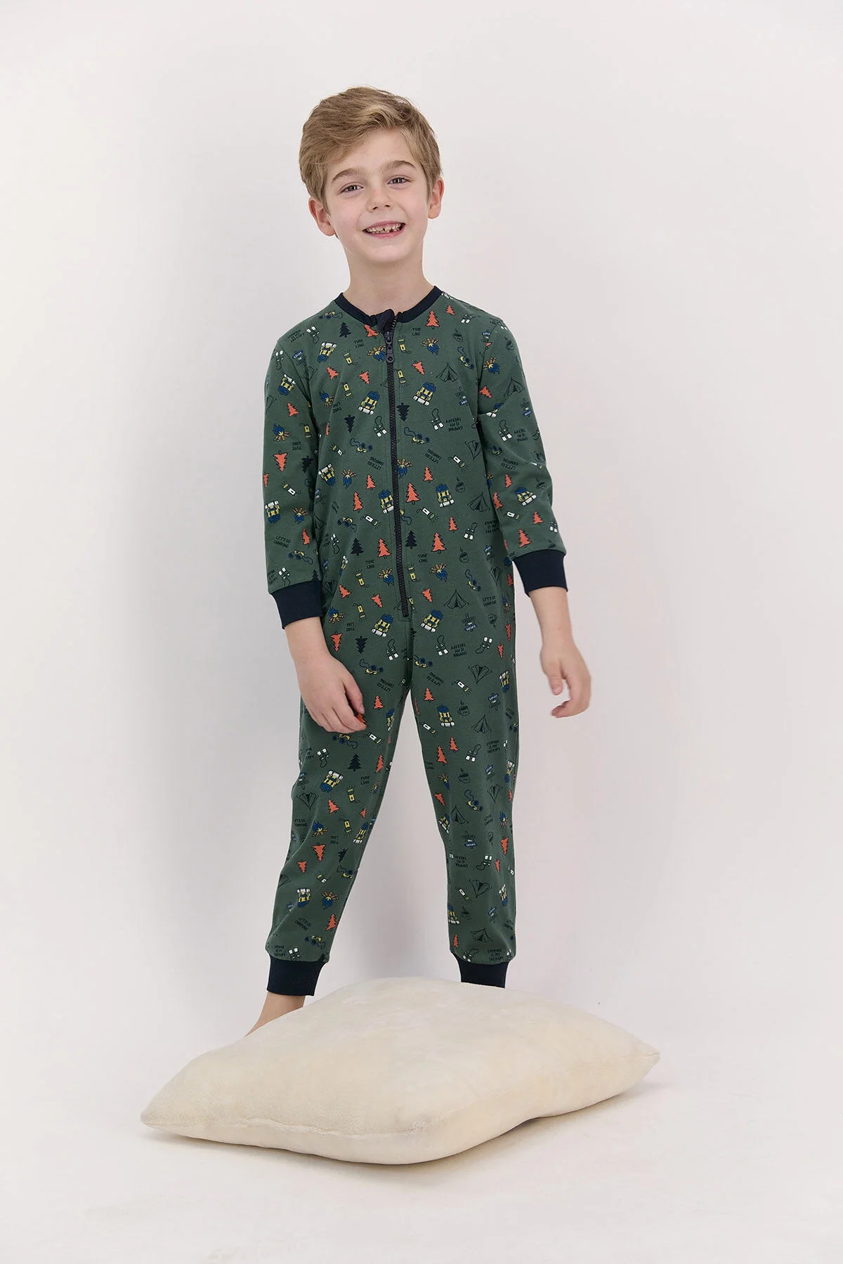 Arnetta Rolypoly Erkek Çocuk Yeşil Tulum Tulum Toptan