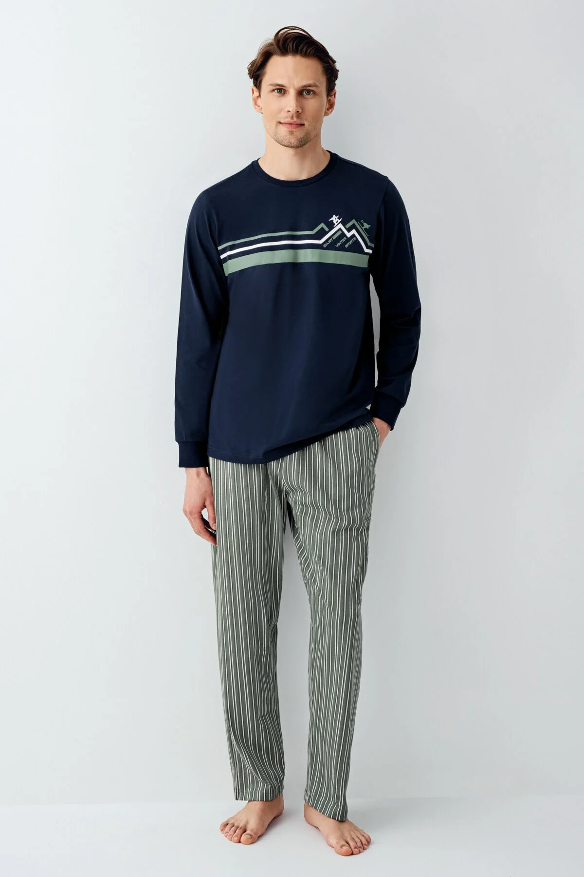 Arnetta Rolypoly Erkek Lacivert Pijama Takımı Pijama Takımı Toptan