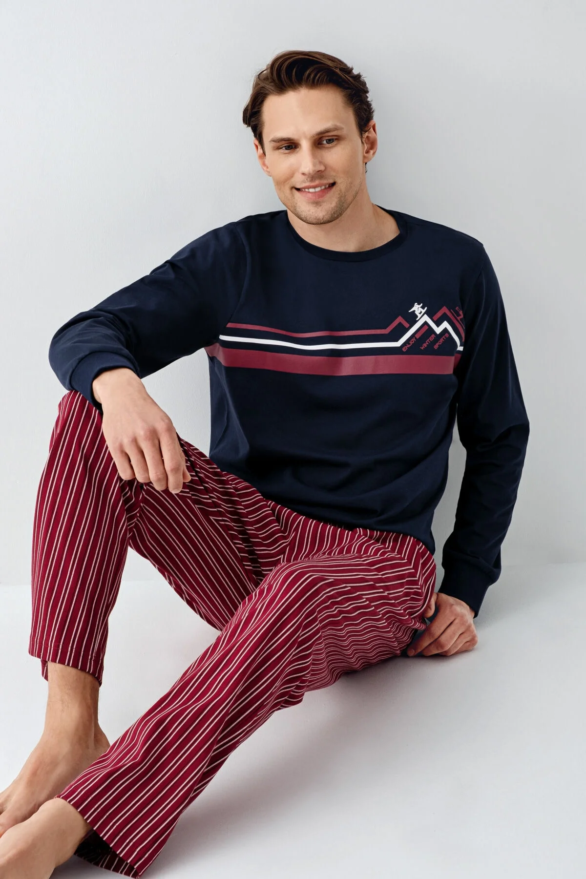 Arnetta Rolypoly Erkek Lacivert Pijama Takımı Pijama Takımı Toptan
