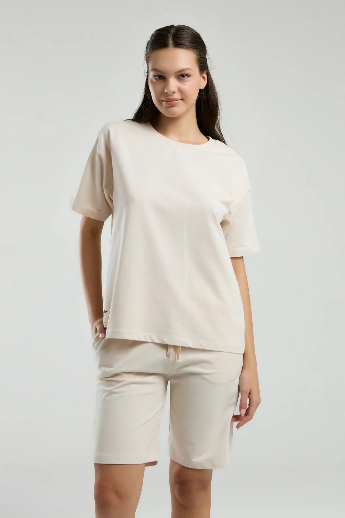 Arnetta Rolypoly Kadın Krem Şort Takım Şort Takım Toptan