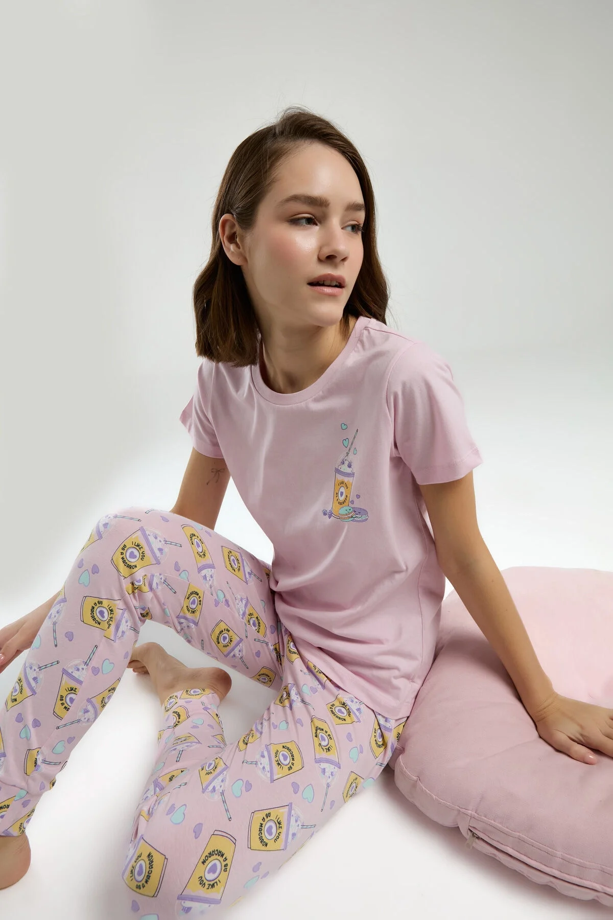Arnetta Rolypoly Kadın Pembe Pijama Takımı Pijama Takımları Toptan