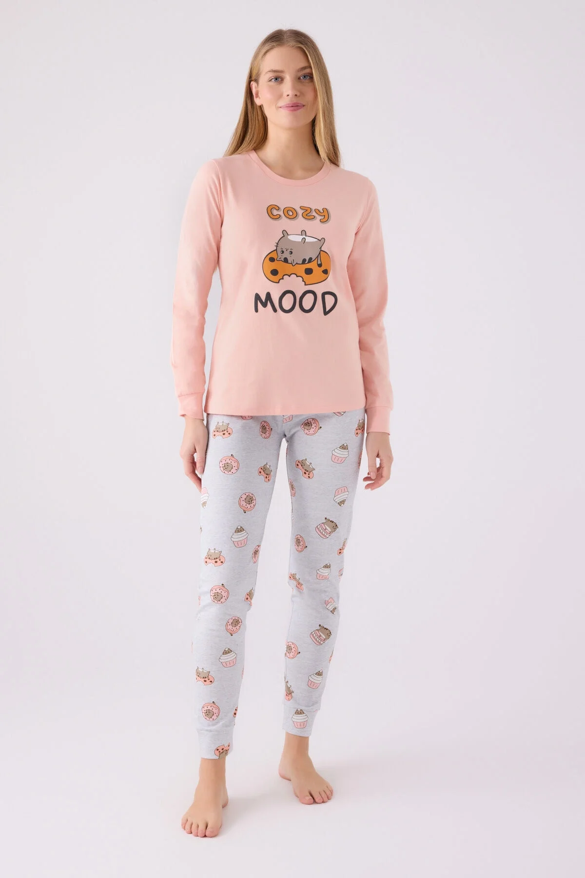 Arnetta Rolypoly Kadın Turuncu Pijama Takımı Pijama Takımları Toptan