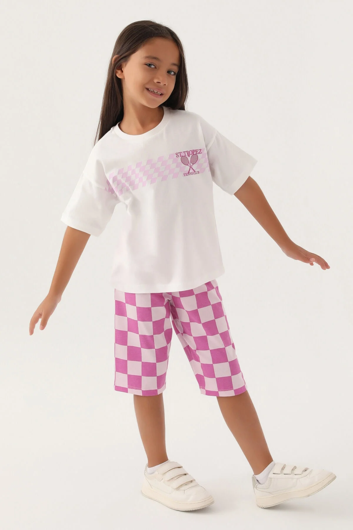 Arnetta Rolypoly Kız Çocuk Beyaz Kapri Takımı Kapri Takımı Toptan