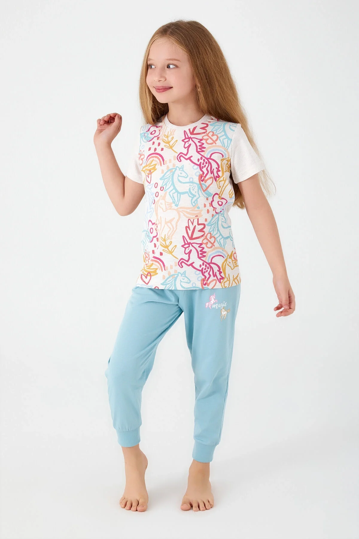 Arnetta Rolypoly Kız Çocuk Beyaz Pijama Takımı Pijama Takımı Toptan