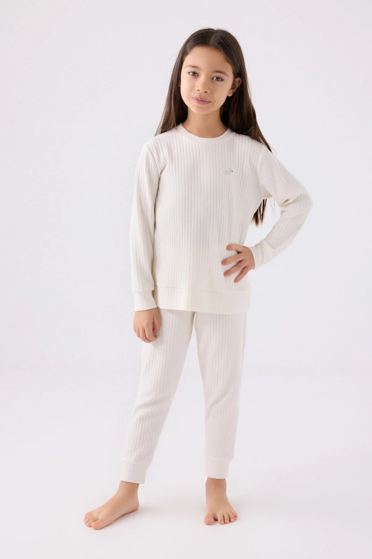 Arnetta Rolypoly Kız Çocuk Beyaz Pijama Takımı Pijama Takımı Toptan