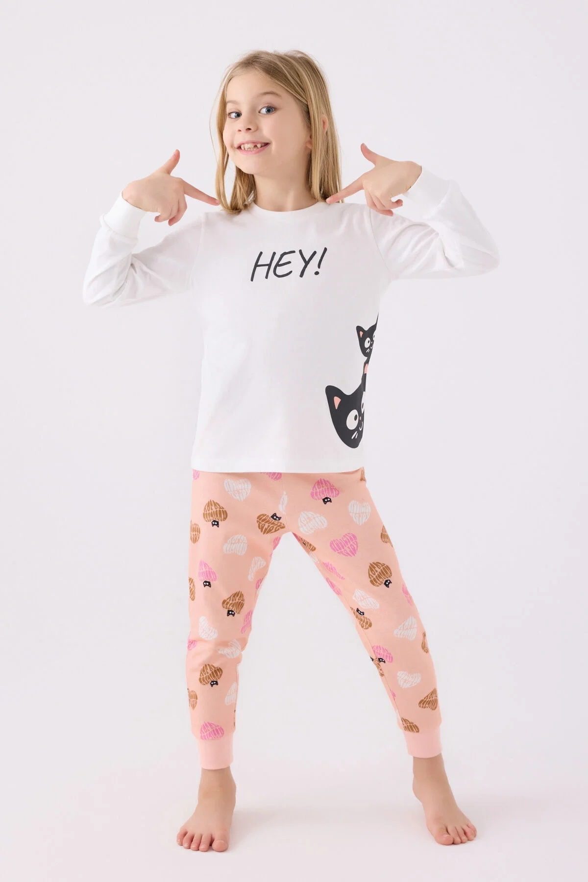 Arnetta Rolypoly Kız Çocuk Beyaz Pijama Takımı Pijama Takımı Toptan