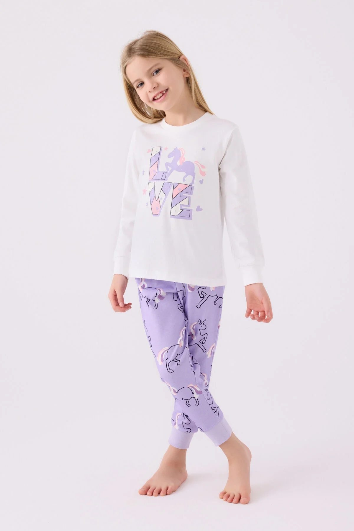 Arnetta Rolypoly Kız Çocuk Beyaz Pijama Takımı Pijama Takımı Toptan