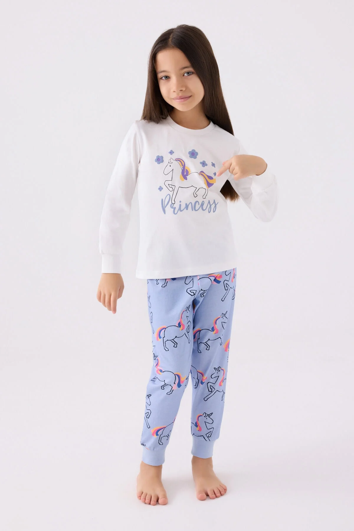 Arnetta Rolypoly Kız Çocuk Beyaz Pijama Takımı Pijama Takımı Toptan