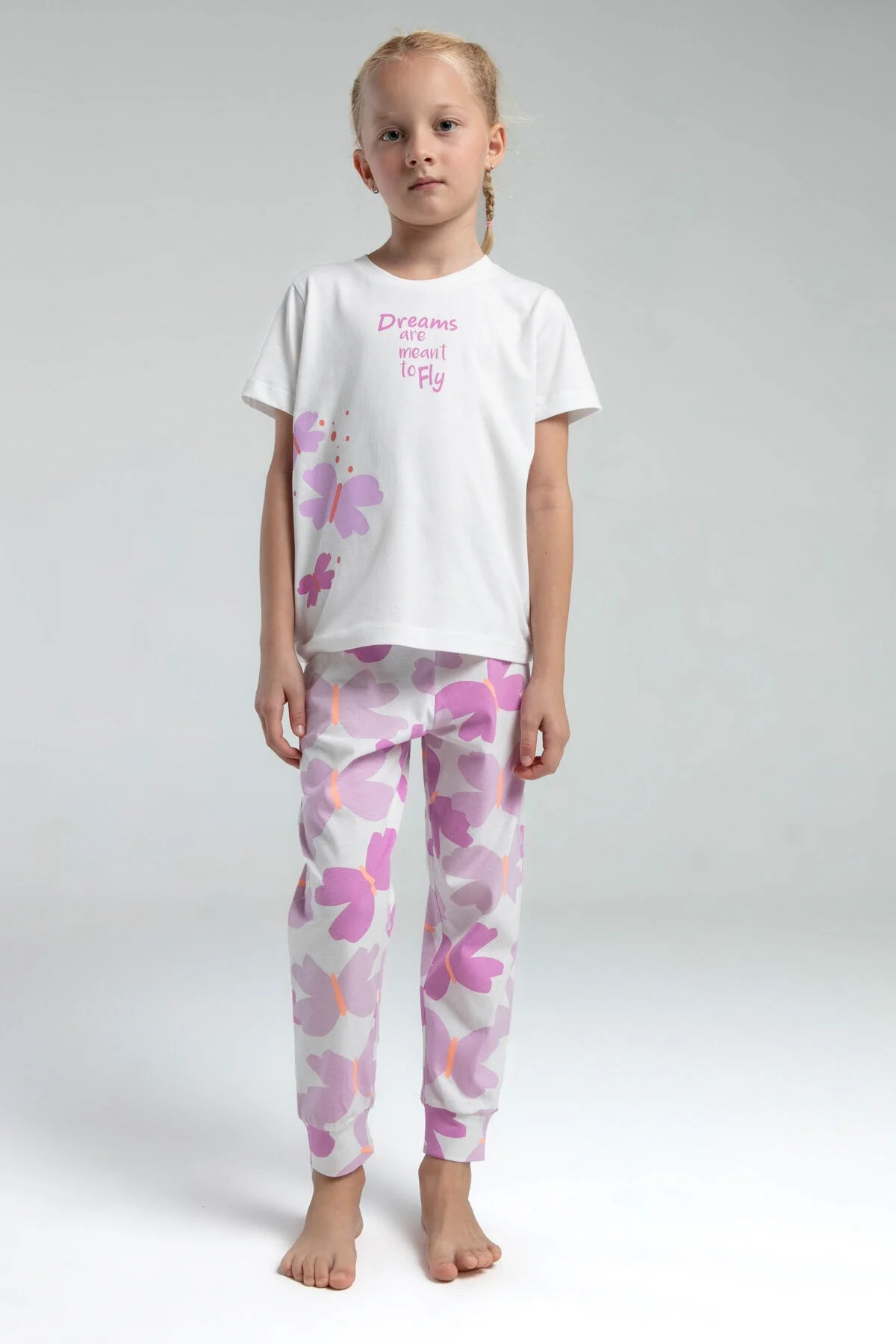 Arnetta Rolypoly Kız Çocuk Beyaz Pijama Takımı Pijama Takımı Toptan