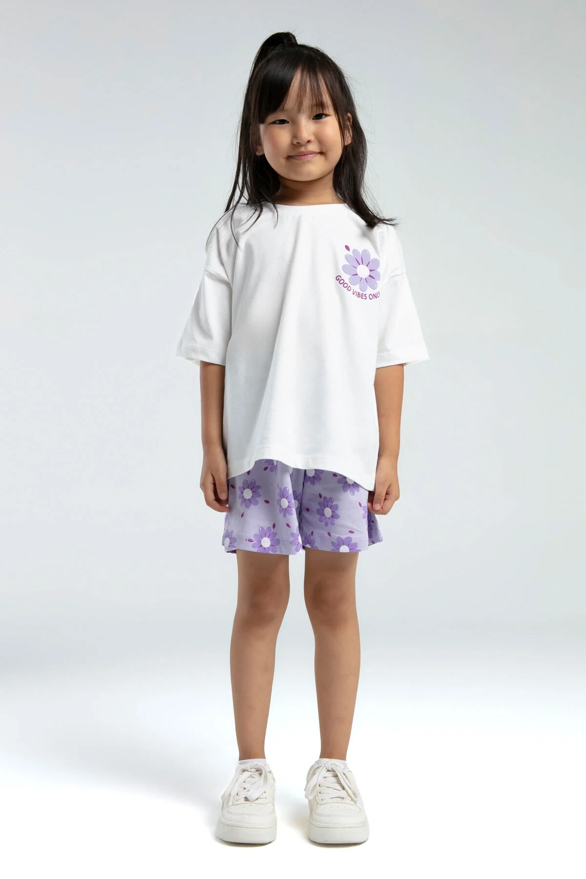 Arnetta Rolypoly Kız Çocuk Beyaz Şort Takım Şort Takım Toptan