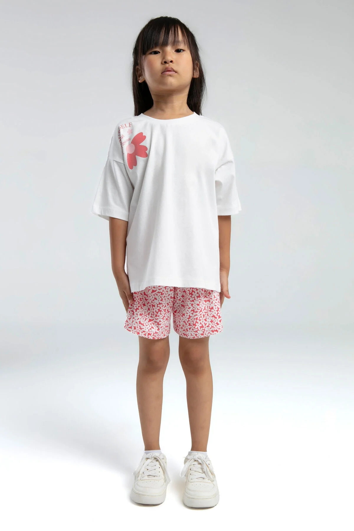 Arnetta Rolypoly Kız Çocuk Beyaz Şort Takım Şort Takım Toptan