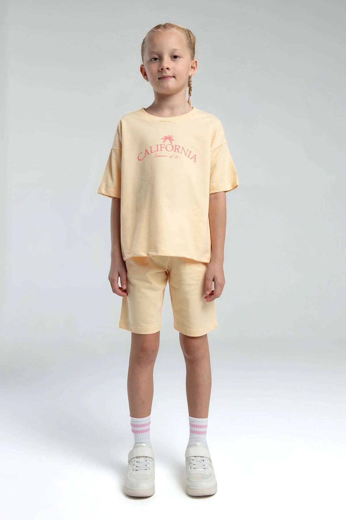 Arnetta Rolypoly Kız Çocuk Krem Bermuda Takım Bermuda Takım Toptan