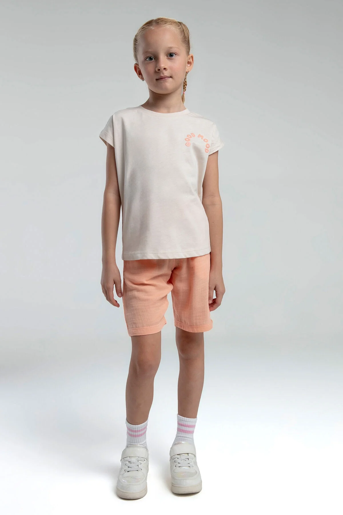 Arnetta Rolypoly Kız Çocuk Krem Bermuda Takım Bermuda Takım Toptan