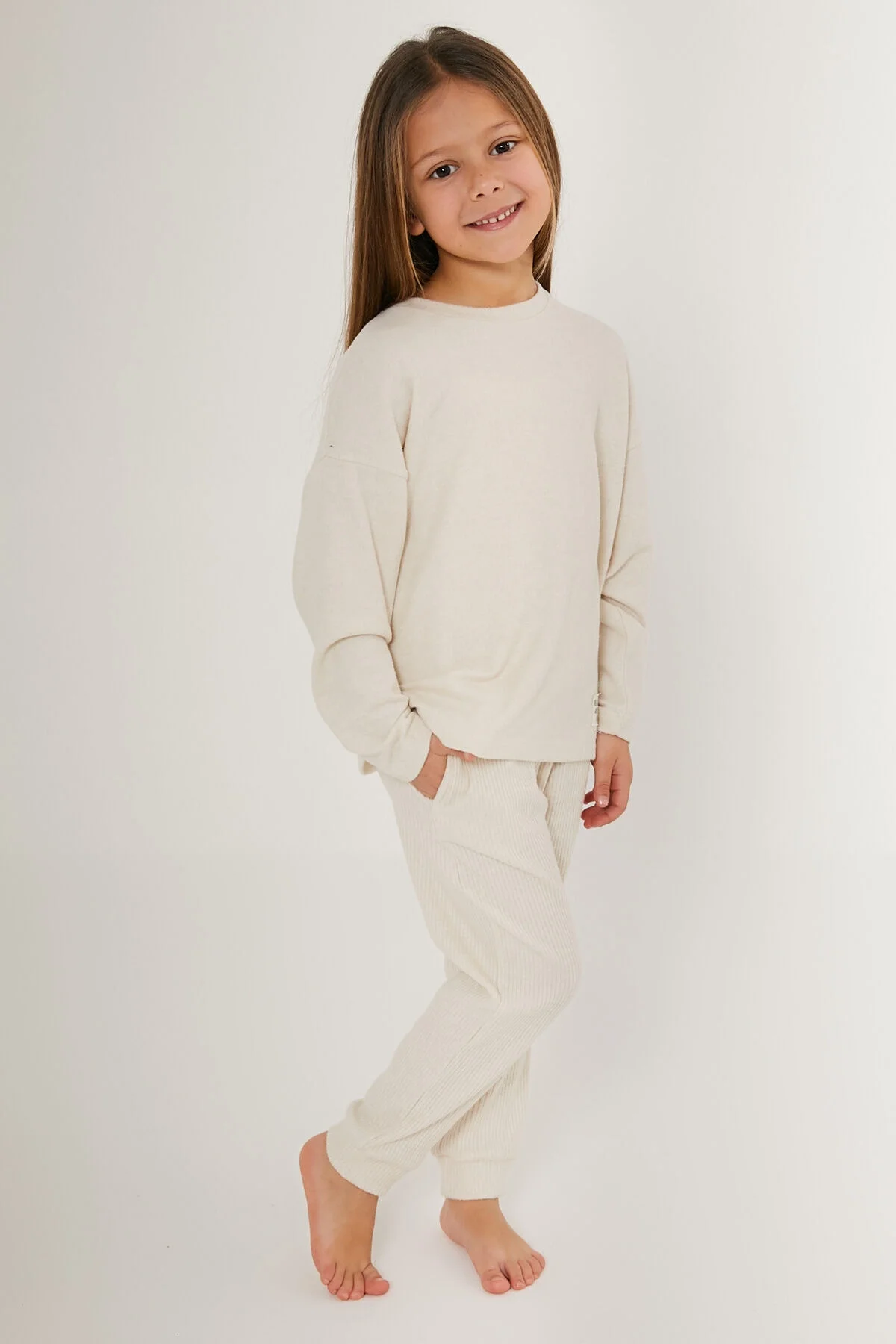 Arnetta Rolypoly Kız Çocuk Krem Pijama Takımı Pijama Takımı Toptan