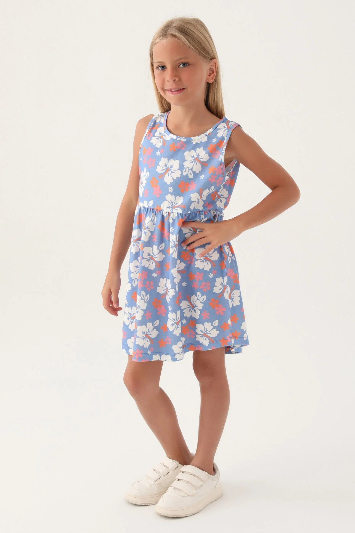 Arnetta Rolypoly Kız Çocuk Mavi Elbise Elbise Toptan