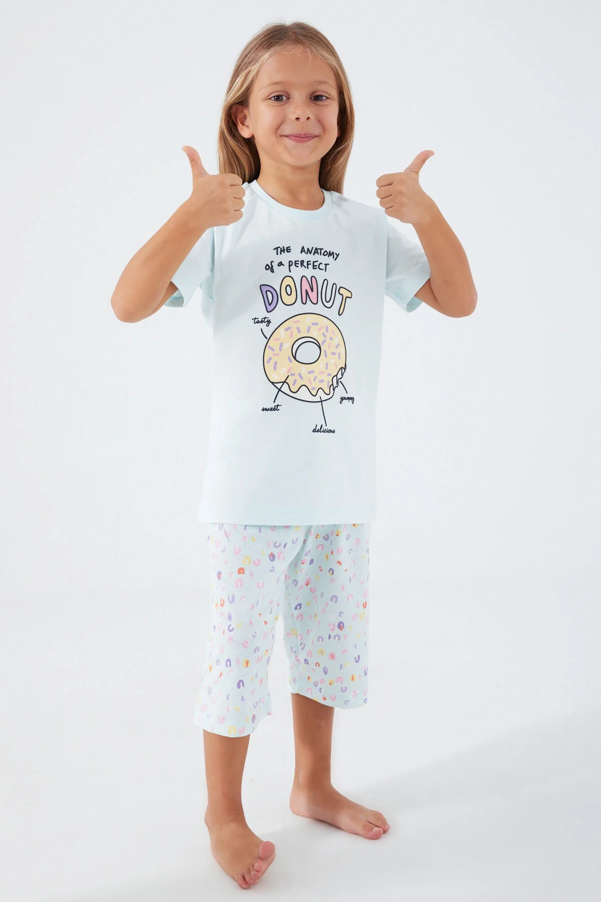 Arnetta Rolypoly Kız Çocuk Mavi Kapri Takımı Kapri Takımı Toptan