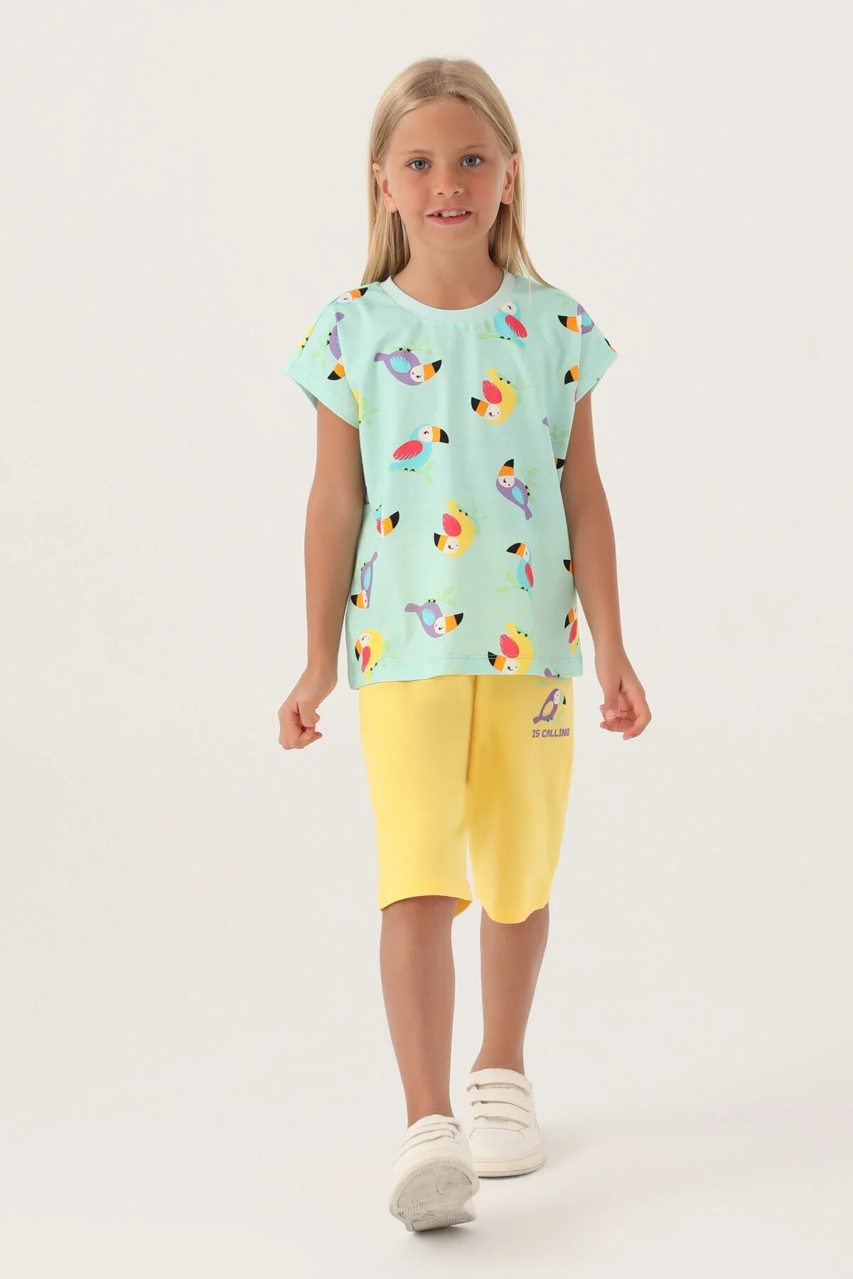 Arnetta Rolypoly Kız Çocuk Mavi Kapri Takımı Kapri Takımı Toptan