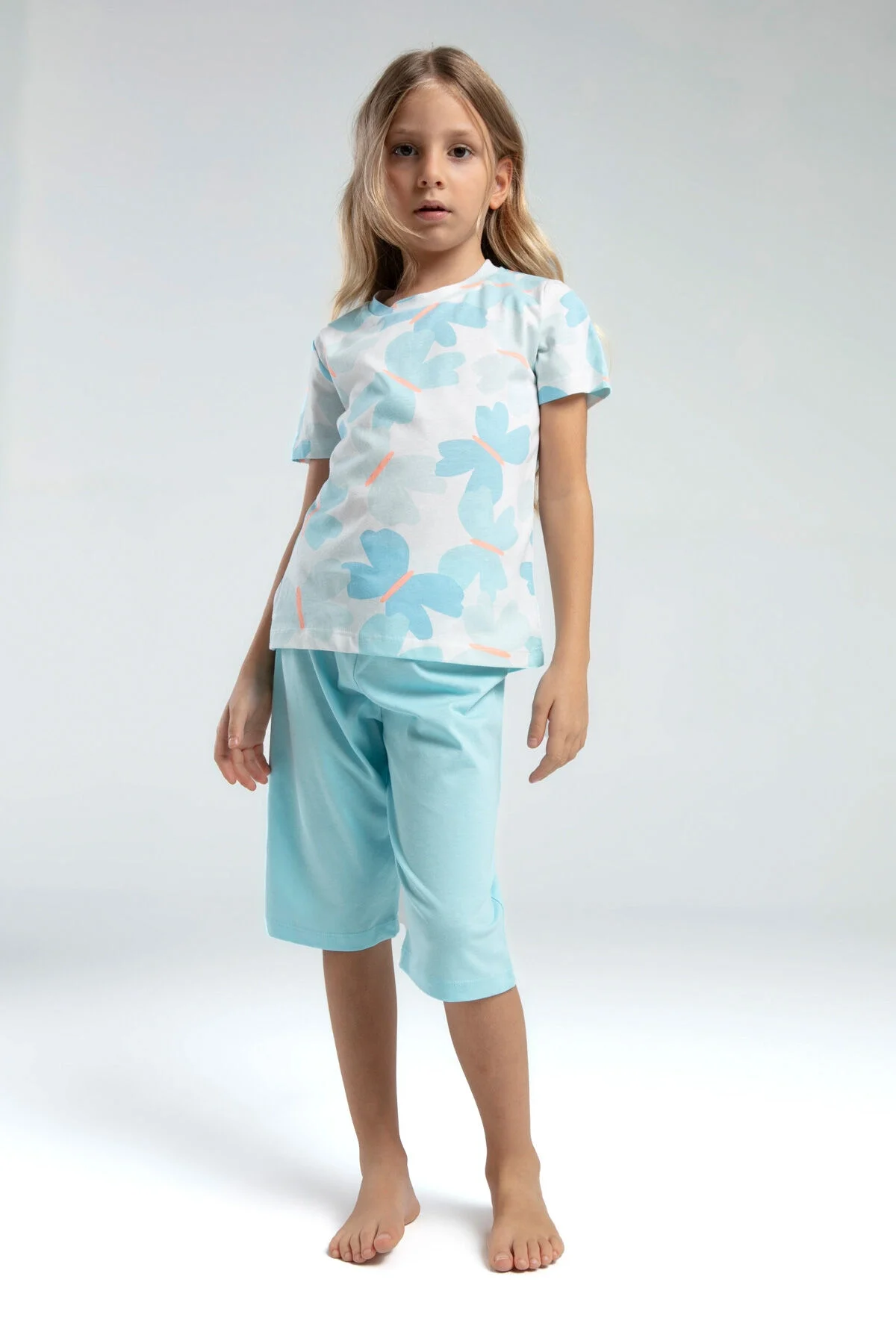 Arnetta Rolypoly Kız Çocuk Mavi Kapri Takımı Kapri Takımı Toptan