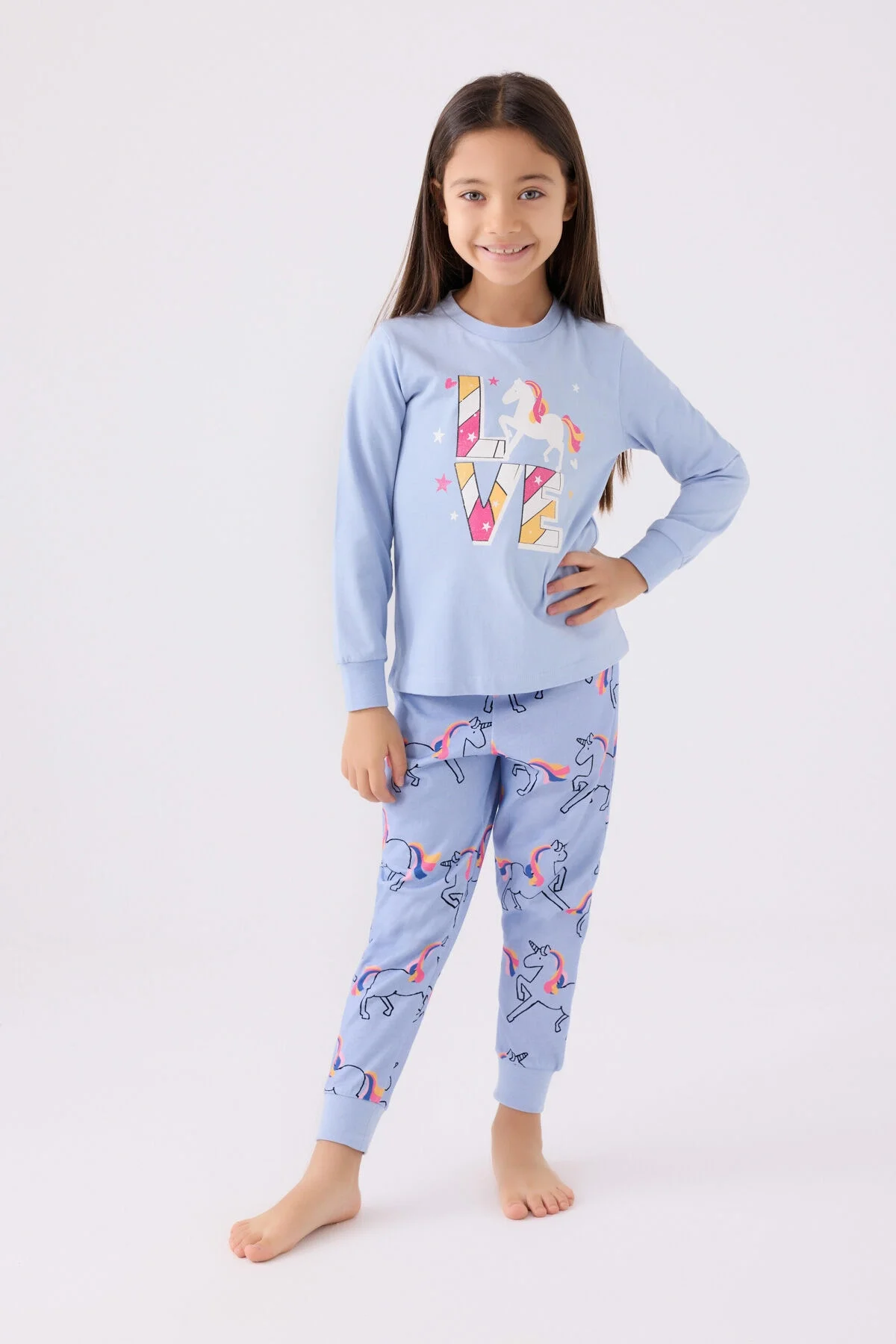 Arnetta Rolypoly Kız Çocuk Mavi Pijama Takımı Pijama Takımı Toptan