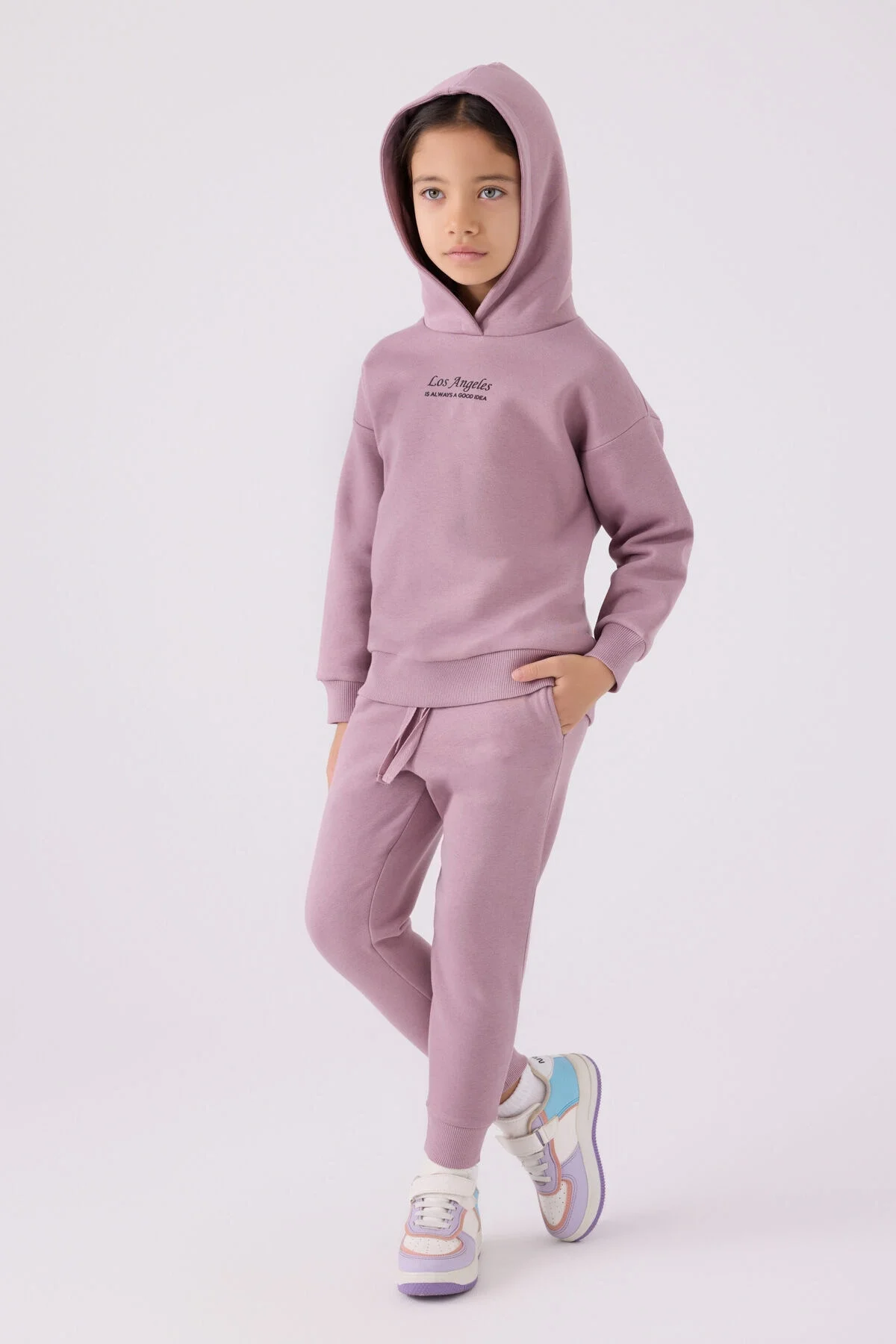 Arnetta Rolypoly Kız Çocuk Mor Eşofman Takımı Eşofman Takımı Toptan