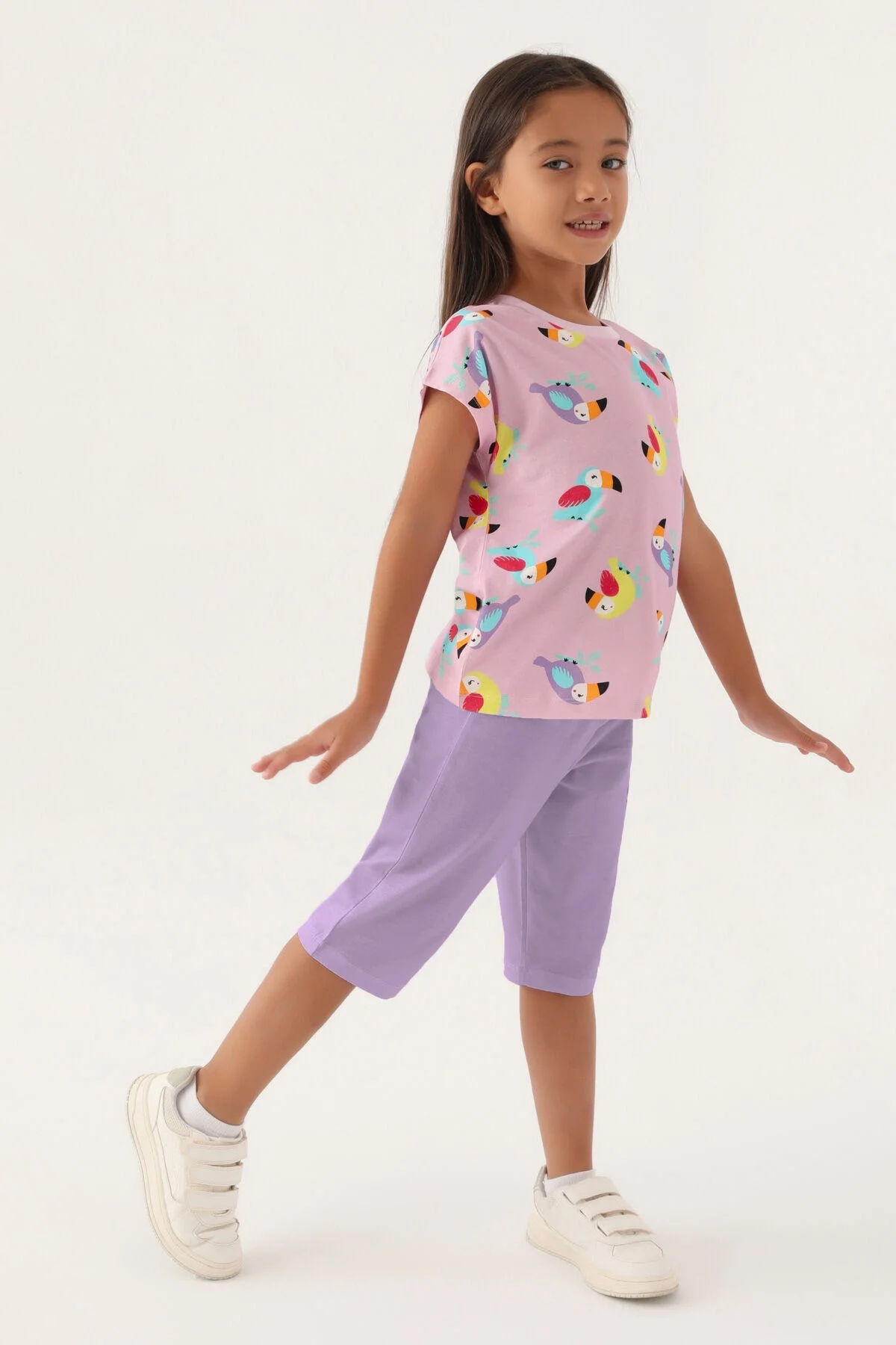 Arnetta Rolypoly Kız Çocuk Mor Kapri Takımı Kapri Takımı Toptan