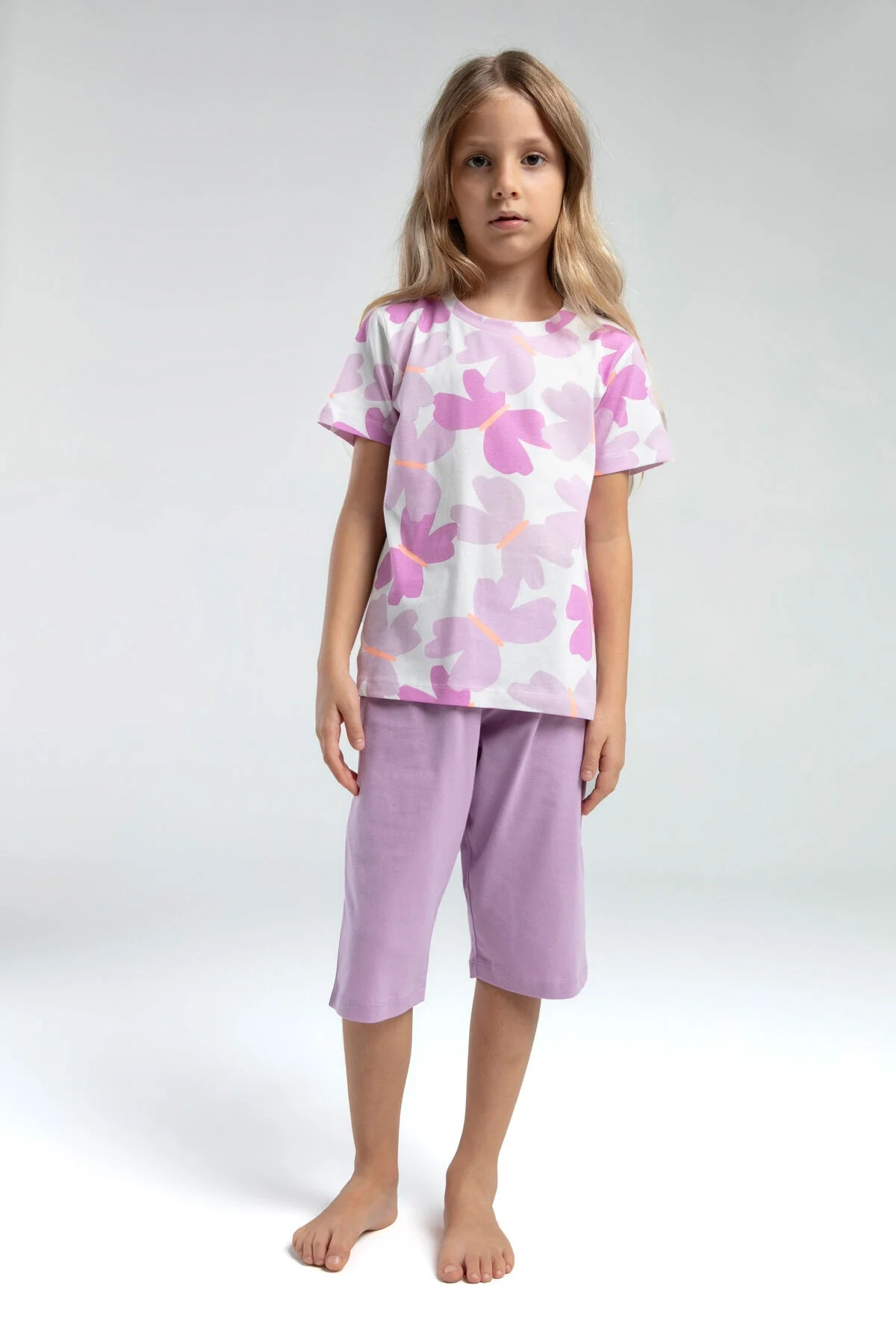 Arnetta Rolypoly Kız Çocuk Mor Kapri Takımı Kapri Takımı Toptan