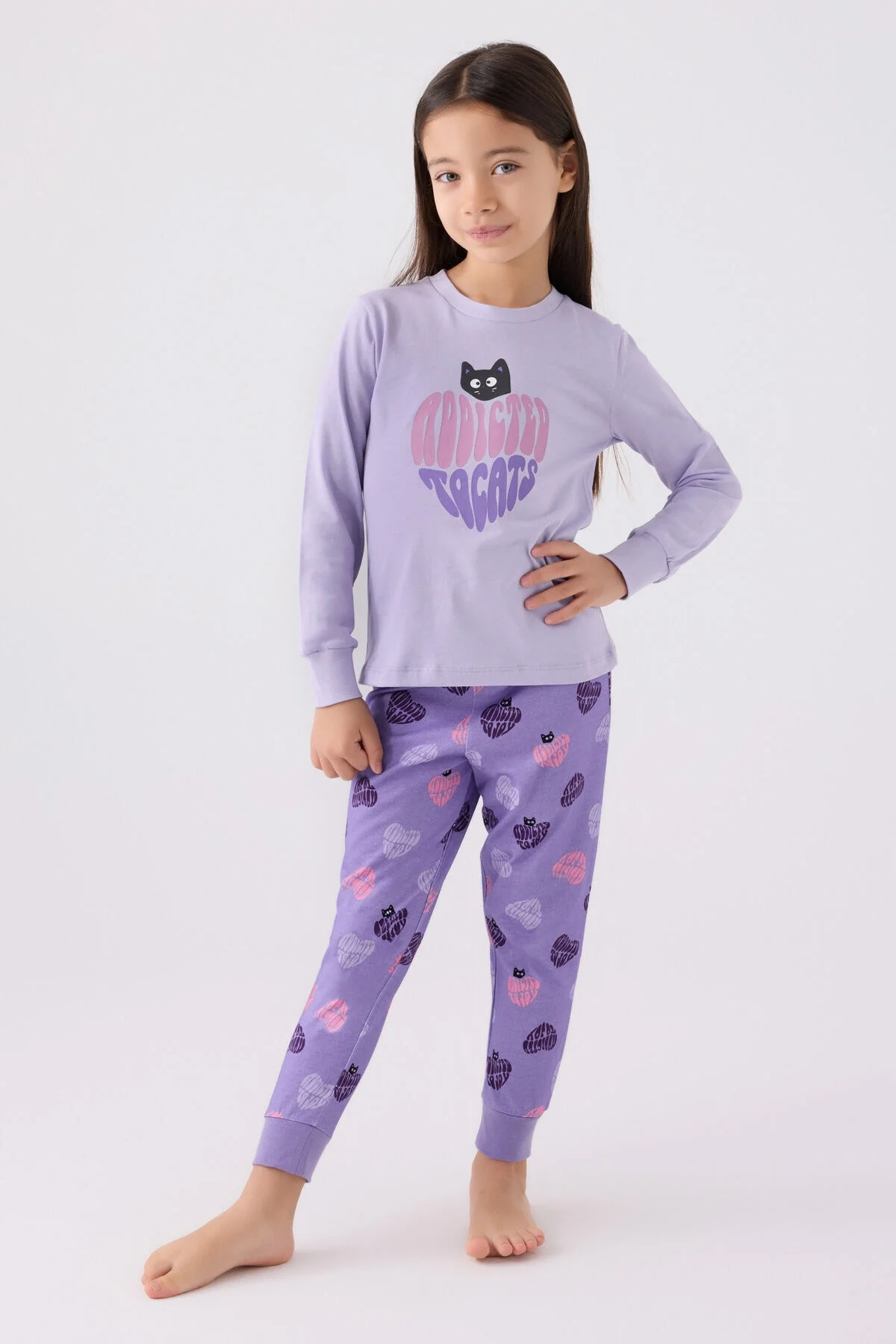 Arnetta Rolypoly Kız Çocuk Mor Pijama Takımı Pijama Takımı Toptan