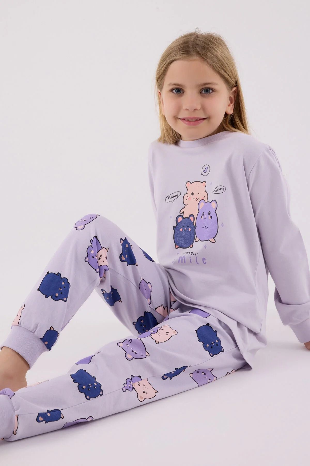 Arnetta Rolypoly Kız Çocuk Mor Pijama Takımı Pijama Takımı Toptan