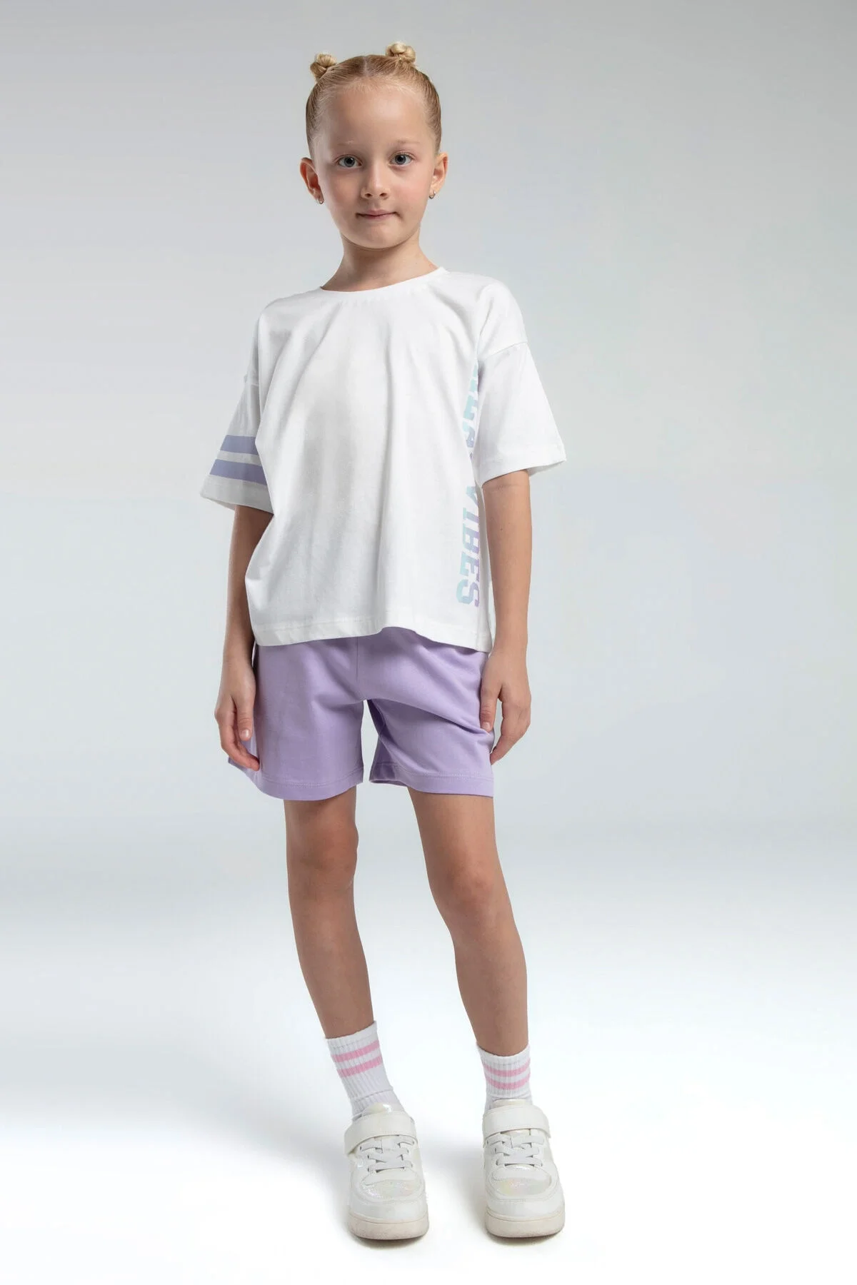 Arnetta Rolypoly Kız Çocuk Mor Şort Takım Şort Takım Toptan