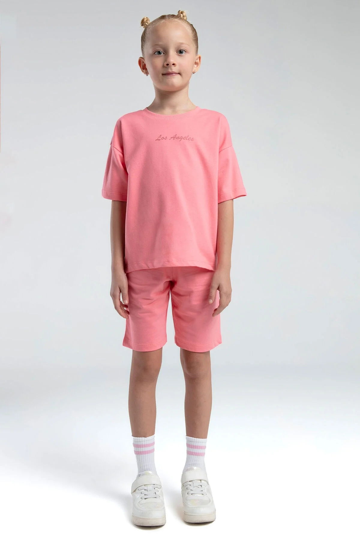 Arnetta Rolypoly Kız Çocuk Pembe Bermuda Takım Bermuda Takım Toptan