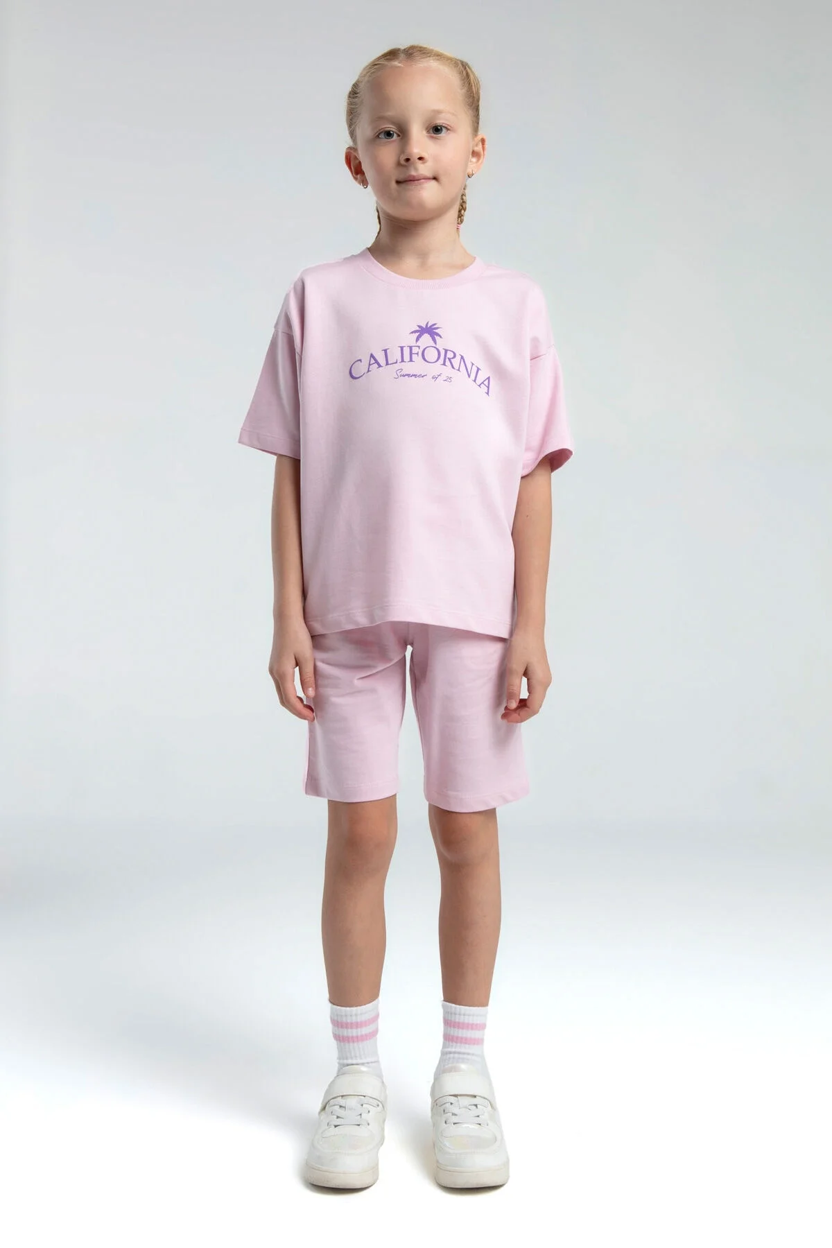 Arnetta Rolypoly Kız Çocuk Pembe Bermuda Takım Bermuda Takım Toptan