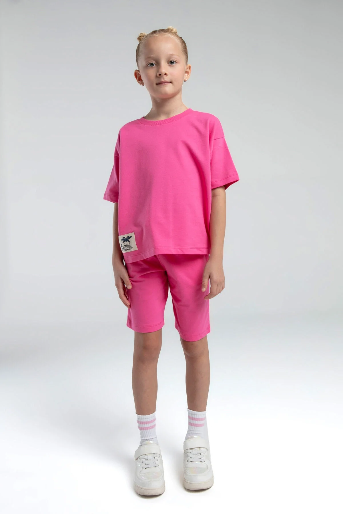 Arnetta Rolypoly Kız Çocuk Pembe Bermuda Takım Bermuda Takım Toptan