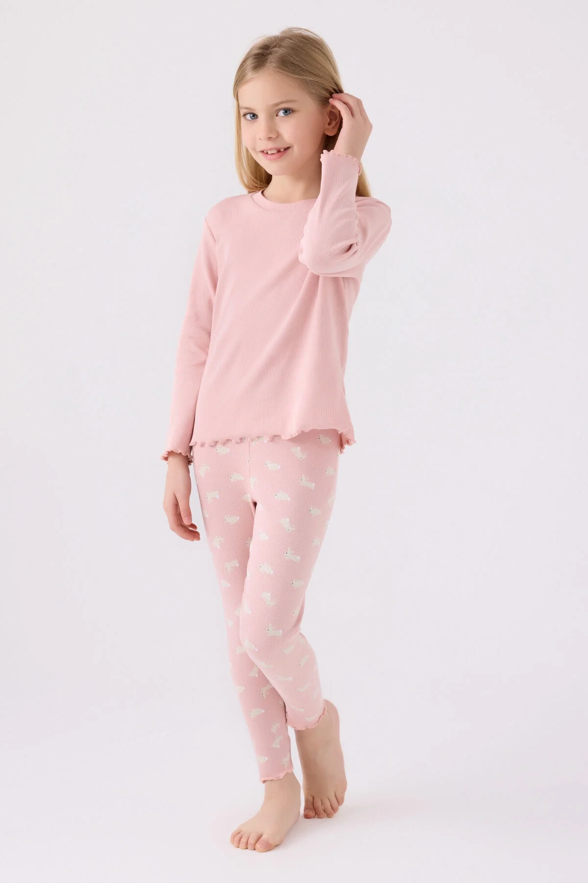 Arnetta Rolypoly Kız Çocuk Pembe Pijama Takımı Pijama Takımı Toptan