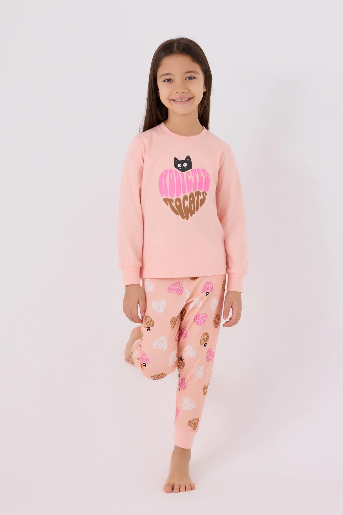 Arnetta Rolypoly Kız Çocuk Pembe Pijama Takımı Pijama Takımı Toptan