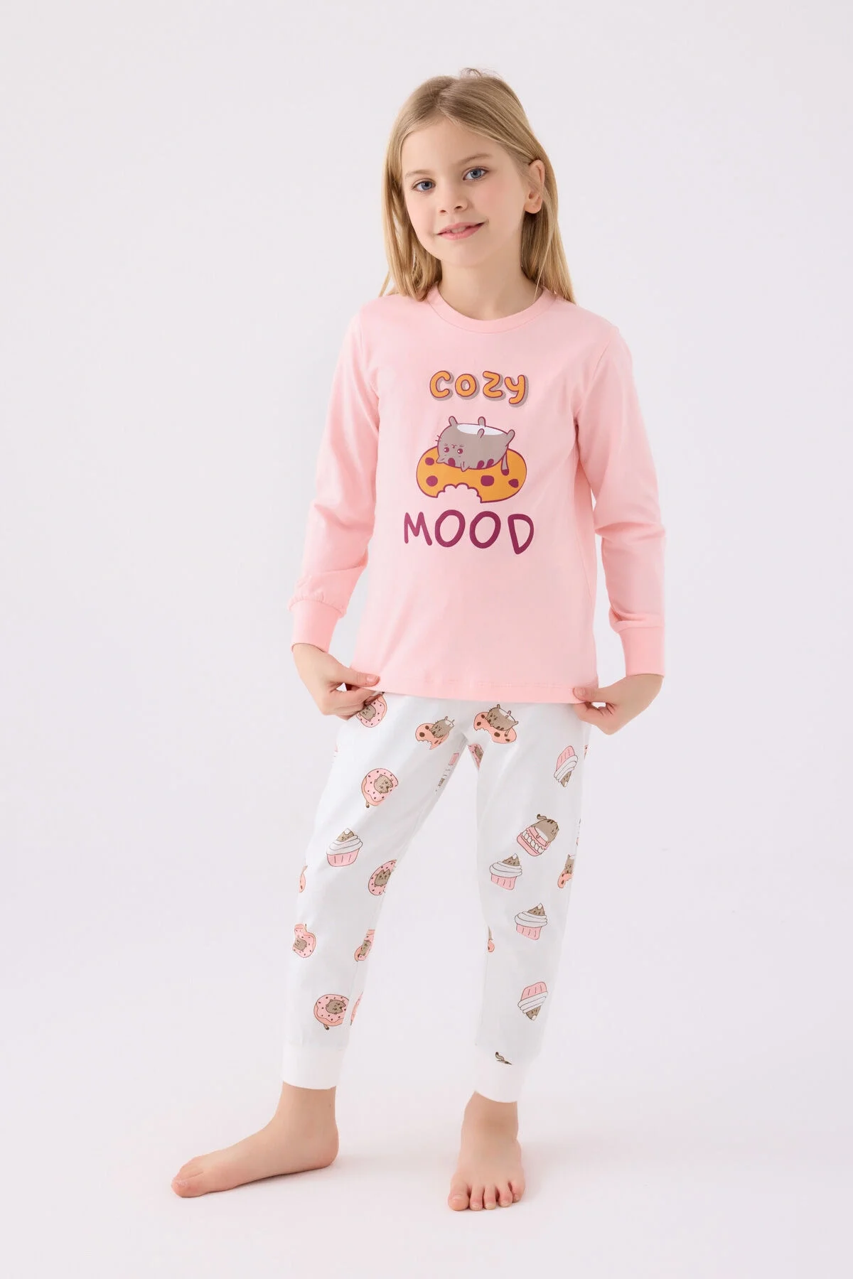 Arnetta Rolypoly Kız Çocuk Pembe Pijama Takımı Pijama Takımı Toptan