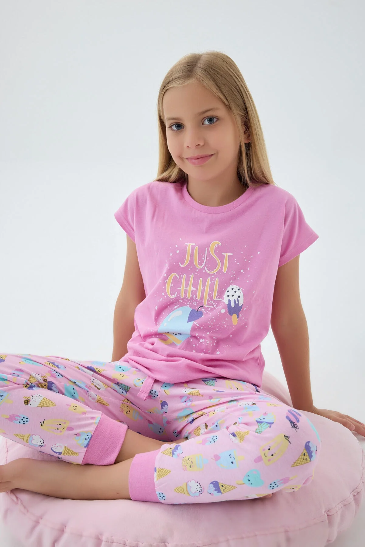 Arnetta Rolypoly Kız Çocuk Pembe Pijama Takımı Pijama Takımı Toptan
