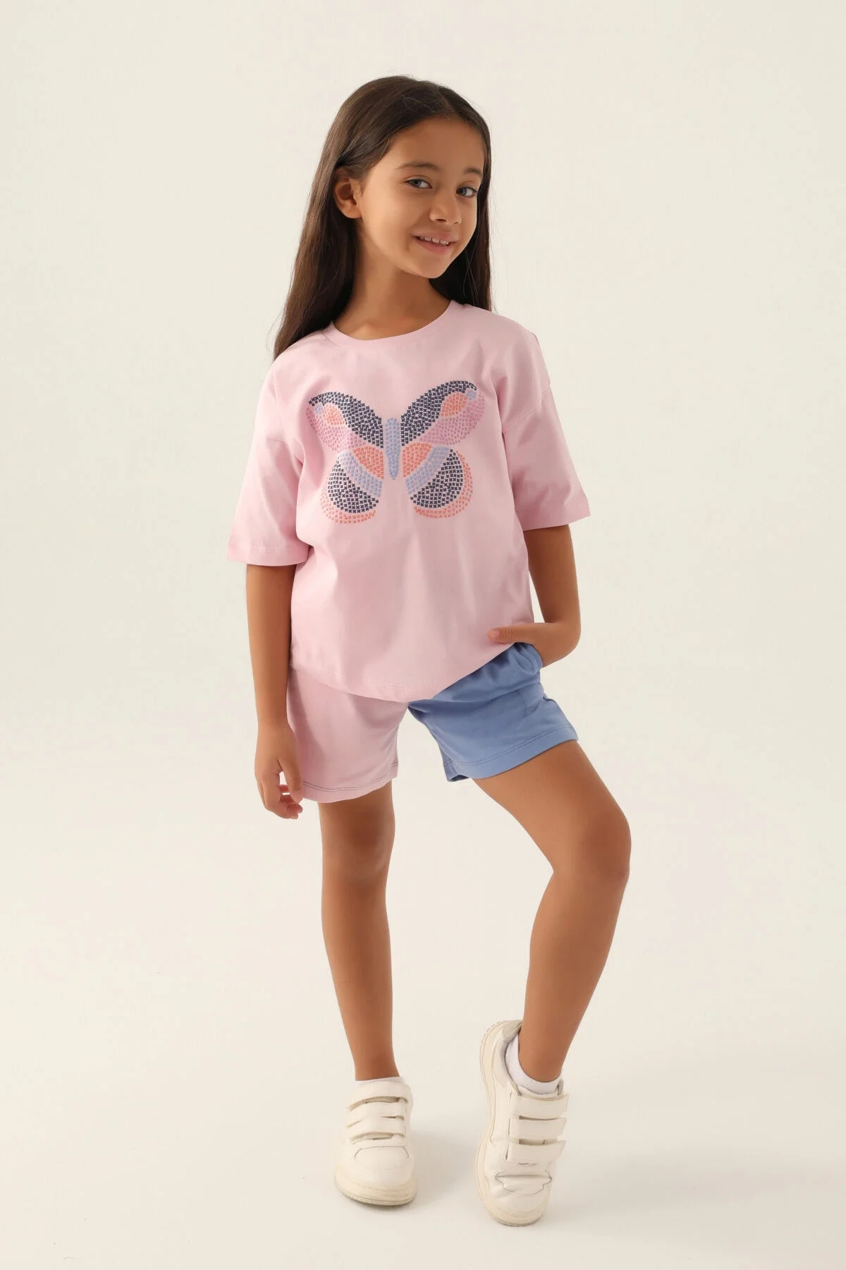 Arnetta Rolypoly Kız Çocuk Pembe Şort Takım Şort Takım Toptan