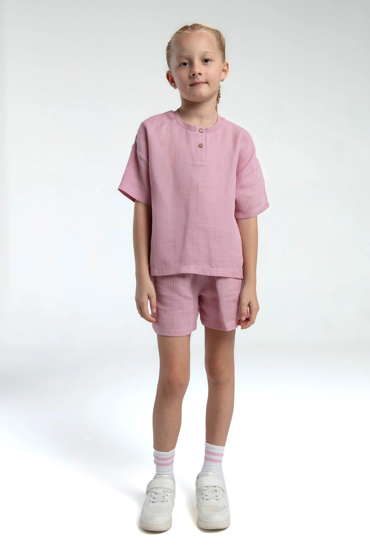 Arnetta Rolypoly Kız Çocuk Pembe Şort Takım Şort Takım Toptan