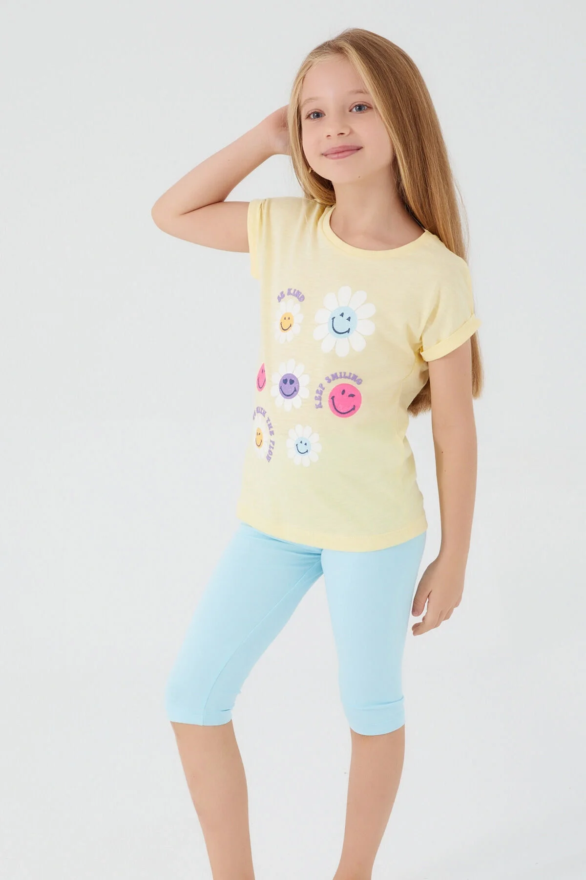 Arnetta Rolypoly Kız Çocuk Sarı Kapri Takımı Kapri Takımı Toptan