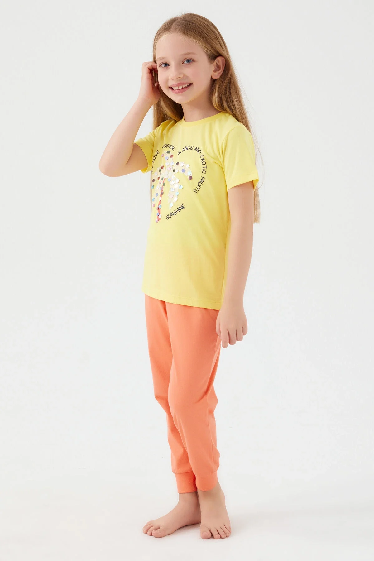 Arnetta Rolypoly Kız Çocuk Sarı Pijama Takımı Pijama Takımı Toptan