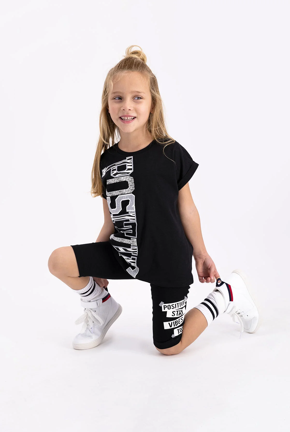 Arnetta Rolypoly Kız Çocuk Siyah Bermuda Takım Bermuda Takım Toptan