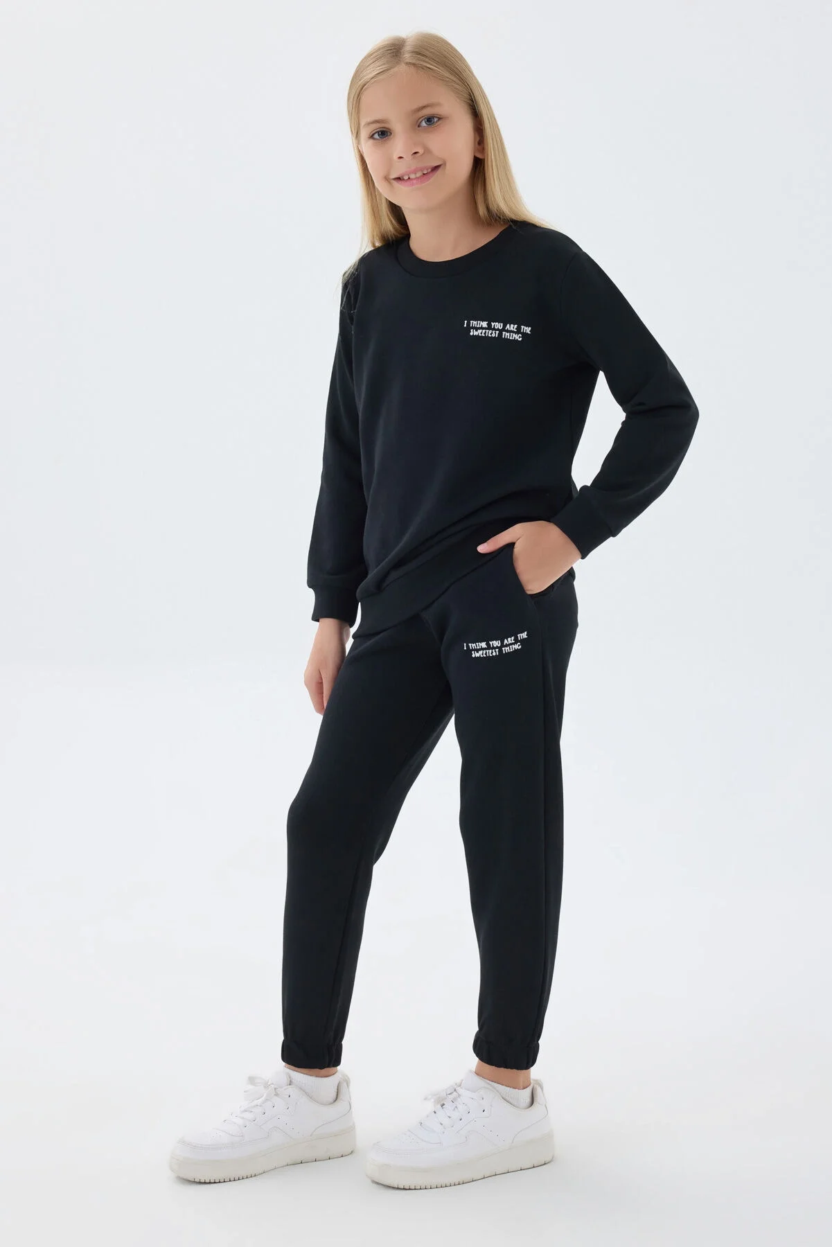 Arnetta Rolypoly Kız Çocuk Siyah Eşofman Takımı Eşofman Takımı Toptan