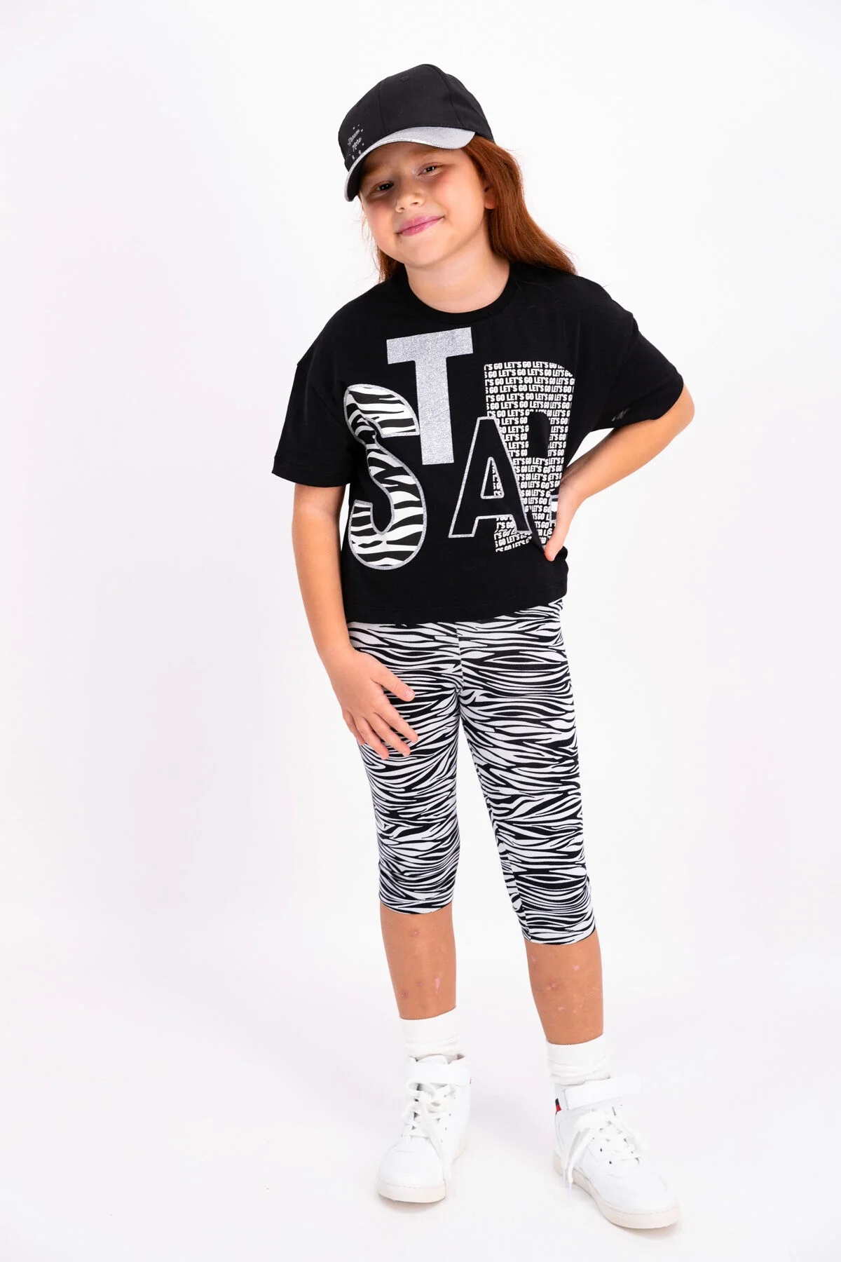 Arnetta Rolypoly Kız Çocuk Siyah Kapri Takımı Kapri Takımı Toptan