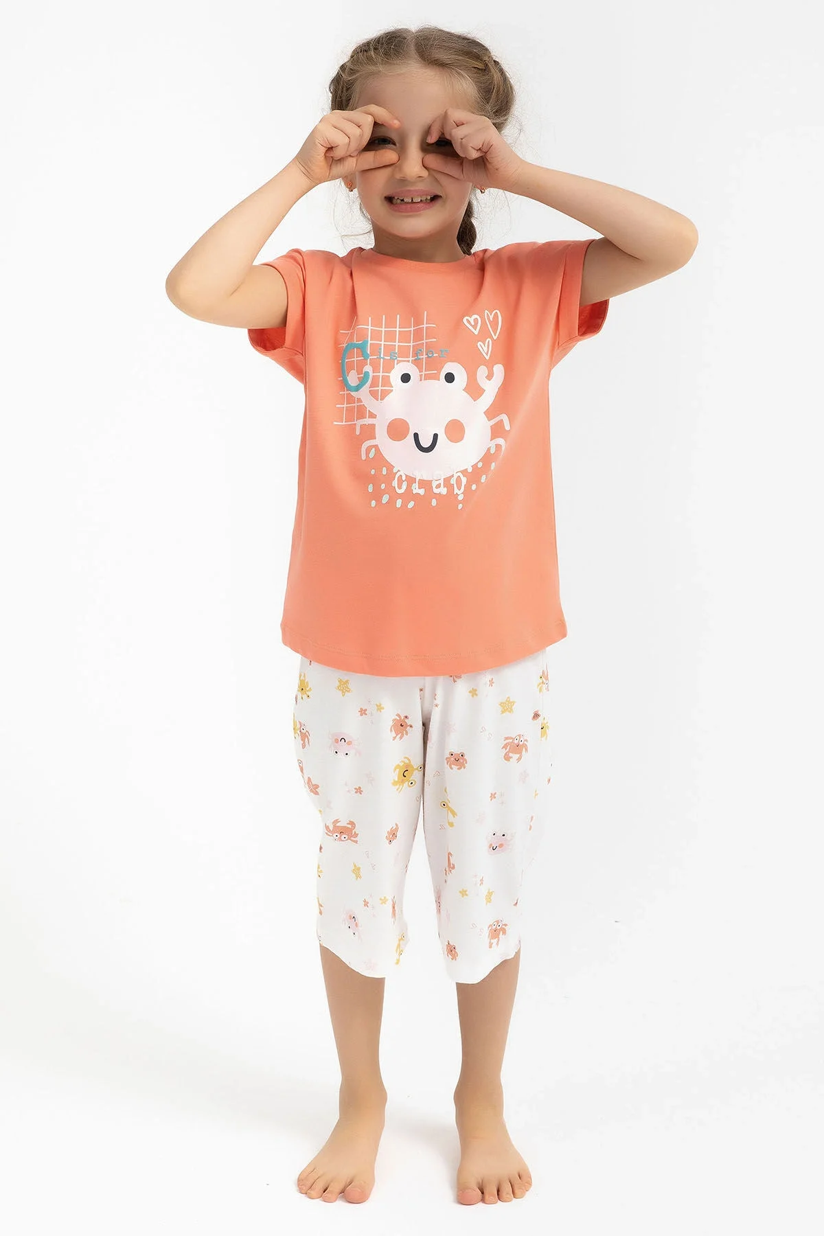 Arnetta Rolypoly Kız Çocuk Turuncu Kapri Takımı Kapri Takımı Toptan