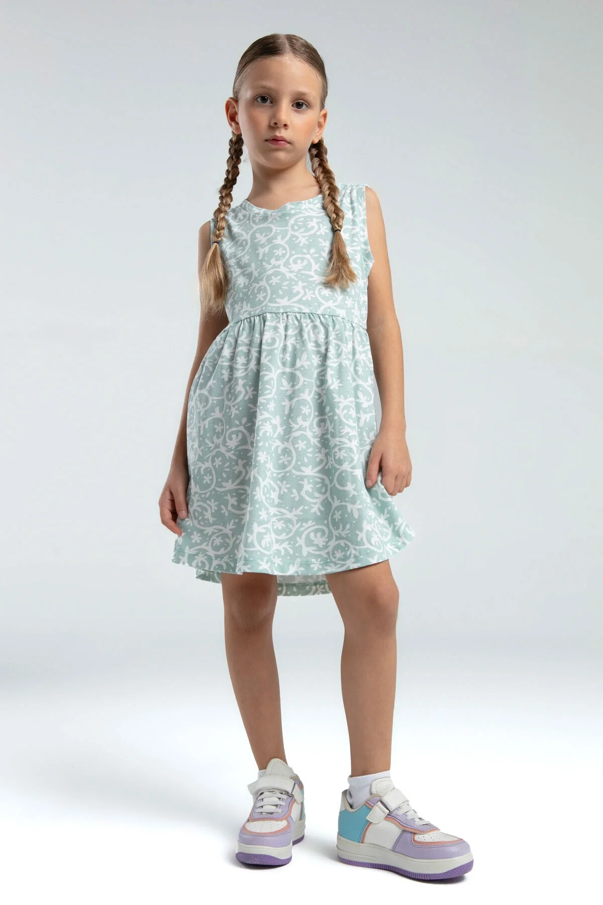 Arnetta Rolypoly Kız Çocuk Yeşil Elbise Elbise Toptan