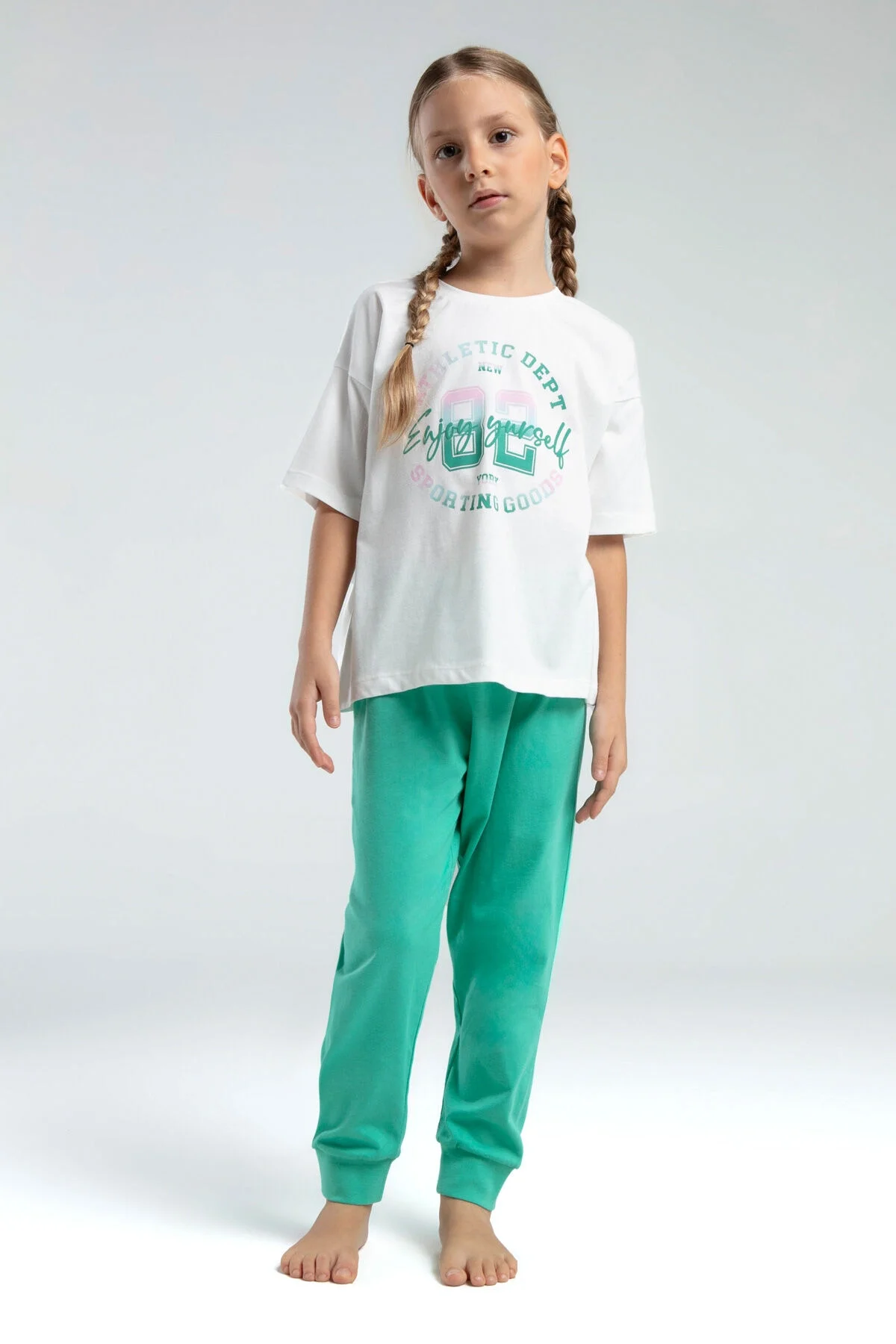 Arnetta Rolypoly Kız Çocuk Yeşil Pijama Takımı Pijama Takımı Toptan