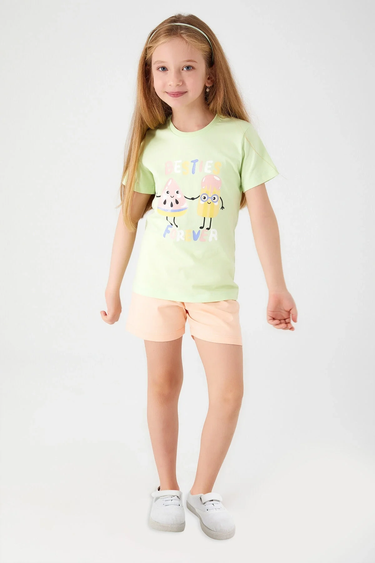 Arnetta Rolypoly Kız Çocuk Yeşil Şort Takım Şort Takım Toptan